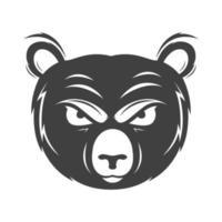 cara enojado oso negro diseño de logotipo vector gráfico símbolo icono signo ilustración idea creativa