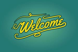 Welcome hand lettering sign vector