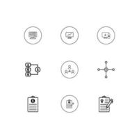 conjunto de iconos web de negocios y finanzas - icono de contorno y colección de iconos de relleno, diseño vectorial. vector