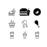 Fast food icons set vector design.