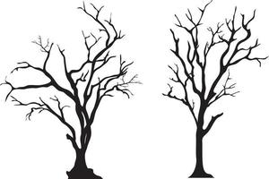 silhouette of tree without leaves vector