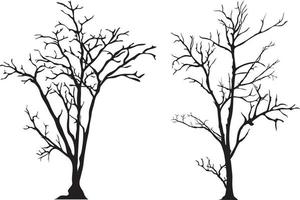 silhouette of tree without leaves vector