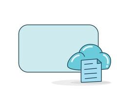 tablero de notas en blanco con ilustración de vector de icono de documento de nube