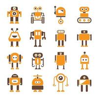 conjunto de iconos de robot ilustración vectorial vector