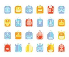 colorful school bag icons vector illustration