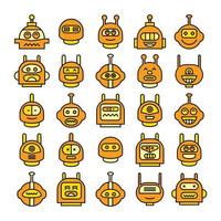 robot head avatars set vector