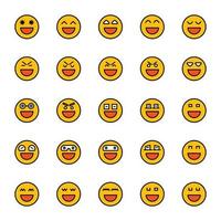 conjunto de emoticonos de sonrisa vector