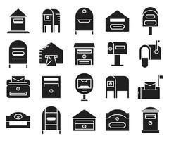 postbox and mail icons vector