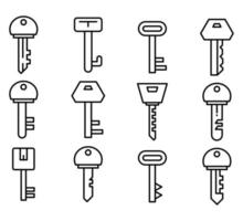 conjunto de iconos de línea clave vector