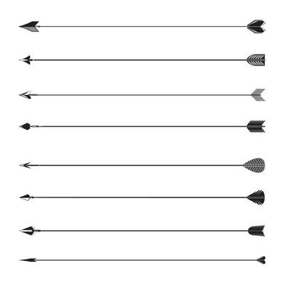 long arrows bows vector illustration