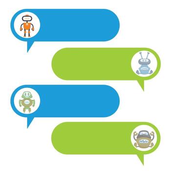 robot with dialog message set vector