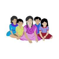 Many children with different position Free Vector