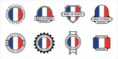 set of made in french logo outline vector illustration template icon graphic design. bundle collection of flag country with various badge and typography