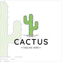 cactus logo vintage vector ilustración plantilla icono diseño gráfico
