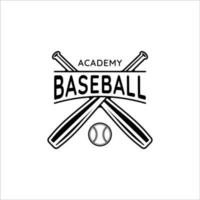 logotipo de béisbol vintage vector ilustración plantilla icono diseño gráfico. silueta deportiva de símbolo retro de pelota y bate para club profesional y academia