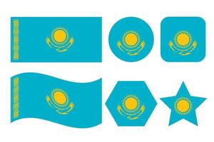 Ilustración simple de la bandera de Kazajstán para el día de la independencia o las elecciones vector