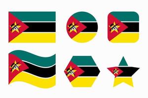 Ilustración simple de la bandera de Mozambique para el día de la independencia o las elecciones vector