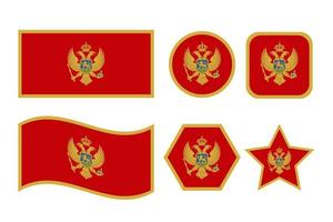 Montenegro flag simple illustration for independence day or election vector