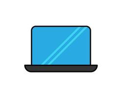 Laptop icon vector illustration. Linear symbol with thin outline. The thickness is edited. Minimalist style.