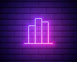 statistics up arrow neon icon. Elements of online and web set. Simple icon for websites, web design, mobile app, info graphics isolated on brick wall vector