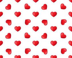 Simple heart shape seamless pattern in diagonal arrangement. Love and romantic theme background. Red vector wallpaper.