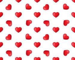 Simple heart shape seamless pattern in diagonal arrangement. Love and romantic theme background. Red vector wallpaper.