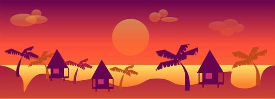 Sunset Beach Background vector