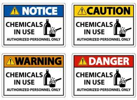 Danger Chemicals In Use Symbol Sign On White Background vector