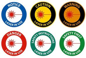 Danger Laser In Use Symbol Sign On White Background vector
