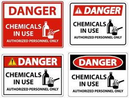 Danger Chemicals In Use Symbol Sign On White Background vector