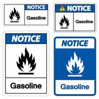 Notice Gasoline Symbol Sign On White Background vector