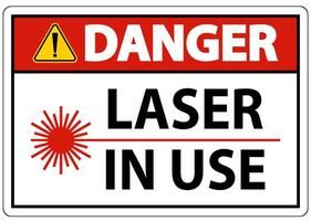 Danger Laser In Use Symbol Sign On White Background vector