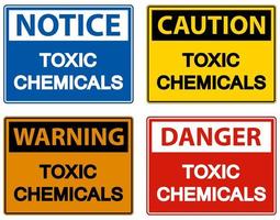 peligro, productos químicos tóxicos, símbolo, señal, blanco, plano de fondo vector