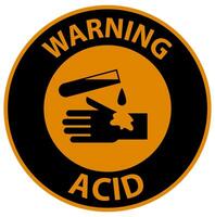 Label Acid Warning Sign On White Background vector