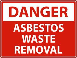 Danger Asbestos Waste Removal Sign On White Background vector