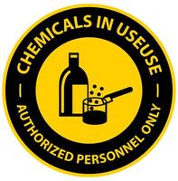 Caution Chemicals In Use Symbol Sign On White Background vector