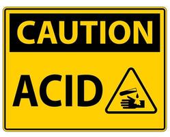 Label Acid Caution Sign On White Background vector