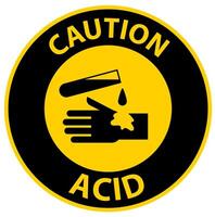 Label Acid Caution Sign On White Background vector