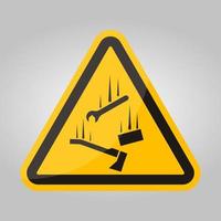 Watch for falling materials sign on white background vector