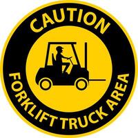 Caution Forklift Truck area Hazard and Warning Label vector