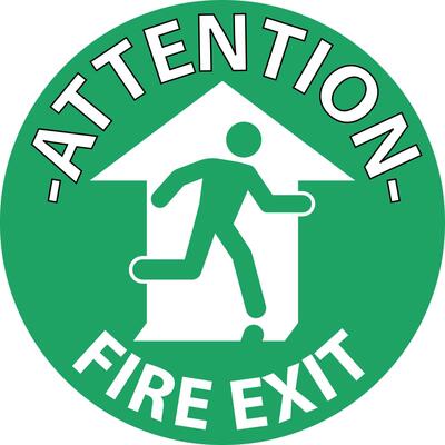 Fire Exit Sign On White Background