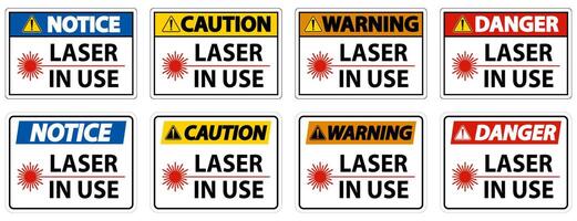 Danger Laser In Use Symbol Sign On White Background vector