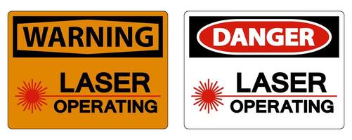 Warning Safety Sign Laser Operating On White Background vector