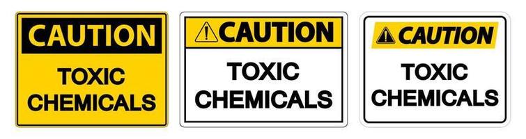 Precaución signo de símbolo de productos químicos tóxicos sobre fondo blanco. vector