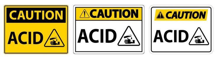 Label Acid Caution Sign On White Background vector