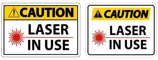 Caution Laser In Use Symbol Sign On White Background vector