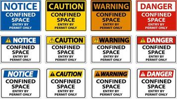 Confined Space Entry By Permit Only Sign vector