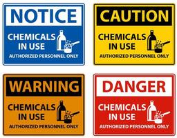 Danger Chemicals In Use Symbol Sign On White Background vector