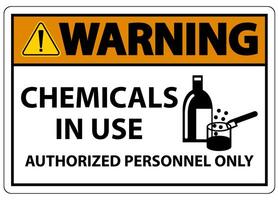 Warning Chemicals In Use Symbol Sign On White Background vector