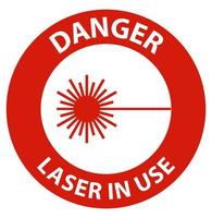 Danger Laser In Use Symbol Sign On White Background vector